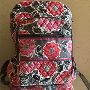Vera Bradley Pink and Gray Backpack with Stylish Design